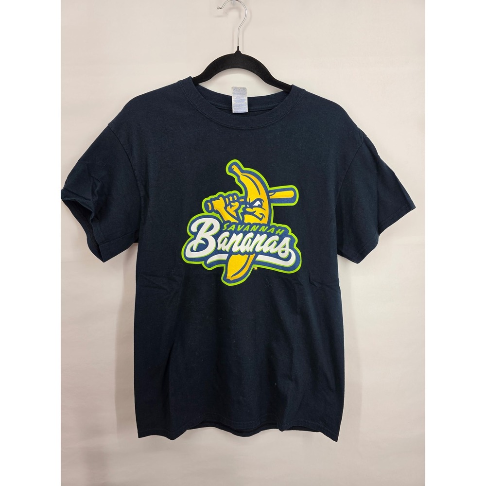Savannah Bananas Graphic T-Shirt Mens Medium Navy Blue Gildan Heavy Cotton Tee